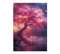 Puzzle 38x26cm/1000pcs pour Adolescents The Pink Cherry Blossom Puzzles pour Adultes Jeu Manuel Cadeau d'anniversaire Idéal pour Toute La Famille 38x26cm/1000pcs