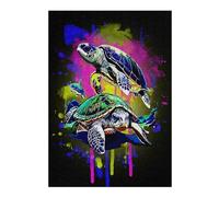 Puzzle 38x26cm/1000pcs pour Adolescents Turtle Animals 1 Puzzle pour Adultes Jeux Relaxants Vacances À La Maison Offre Spéciale pour Toute La Famille 38x26cm/1000pcs