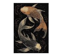Puzzle 38x26cm/1000pcs pour Adolescents Two Koi Fish Yin Yang Puzzles pour Adultes Jeu Manuel Cadeau d'anniversaire Idéal pour Toute La Famille 38x26cm/1000pcs
