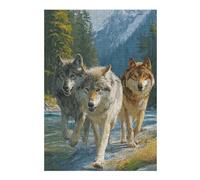 Puzzle 38x26cm/1000pcs pour Adolescents Wolf Pack Wilderness Scene Puzzle Adulte Anti-Stress Décoration Parfaite Interaction Parent-Enfant 38x26cm/1000pcs