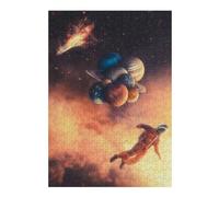 Puzzle 38x26cm/1000pcs pour Adultes Astronaut Floating with Planets Adolescents Puzzles Jeu Manuel Course De Vitesse Offrez-Leur des Cadeaux pour Toute La Famille 38x26cm/1000pcs