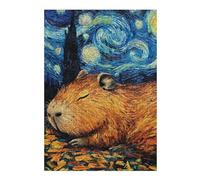 Puzzle 38x26cm/1000pcs pour Adultes Capybara Sleeping Starry Night Adolescents Puzzles Jeu Manuel Course De Vitesse Offrez-Leur des Cadeaux pour Toute La Famille 38x26cm/1000pcs