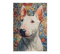 Puzzle 38x26cm/1000pcs pour Adultes Colorful Bull Terrier Portrait -1 Puzzles pour Adultes Jeu Manuel Difficile Difficile Idéal comme Cadeau pour Toute La Famille 38x26cm/1000pcs