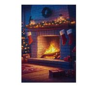 Puzzle 38x26cm/1000pcs pour Adultes Cozy Christmas Fireplace Adolescents Puzzles Jeu Manuel Course De Vitesse Offrez-Leur des Cadeaux pour Toute La Famille 38x26cm/1000pcs