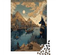 Puzzle 38x26cm/1000pcs pour Adultes Égypte Antique,pour Femmes Et Hommes,Planche en Bois,Verrouillage De Précision Le passeur
