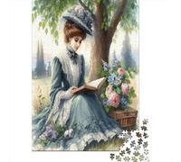 Puzzle 38x26cm/1000pcs pour Adultes Femmes lisant des Livres,pour Femmes Et Hommes,Planche en Bois,Verrouillage De Précision Goût esthétique Victorien