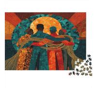 Puzzle 38x26cm/1000pcs pour Adultes Force et solidarité de la Diaspora Africaine,pour Femmes Et Hommes,Planche en Bois,Verrouillage De Précision