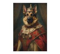 Puzzle 38x26cm/1000pcs pour Adultes German Shepherd The King Puzzles pour Adultes Jeux Relaxants Cadeau d'anniversaire Stimule Le Cerveau 38x26cm/1000pcs