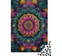 Puzzle 38x26cm/1000pcs pour Adultes Mandala Art, IntriChate Patterns from The Middle East,pour Femmes Et Hommes,Planche en Bois,Verrouillage De Précision