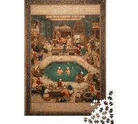 Puzzle 38x26cm/1000pcs pour Adultes Miniatures persanes Antiques représentant des bâtiments emblématiques,pour Femmes Et Hommes,Planche en Bois,Verrouillage De Précision