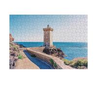 Puzzle 38x26cm/1000pcs pour Adultes Phare De Kermorvan Puzzles pour Adultes Jeu Manuel Difficile Difficile Idéal comme Cadeau pour Toute La Famille 38x26cm/1000pcs