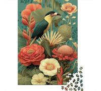 Puzzle 38x26cm/1000pcs pour Adultes Plantes Tropicales and Fleurs,pour Femmes Et Hommes,Planche en Bois,Verrouillage De Précision Dot Art