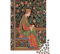 Puzzle 38x26cm/1000pcs pour Adultes Poètes dans des enluminures de manuscrits médiévaux,pour Femmes Et Hommes,Planche en Bois,Verrouillage De Précision