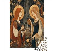 Puzzle 38x26cm/1000pcs pour Adultes Style médiéval,pour Femmes Et Hommes,Planche en Bois,Verrouillage De Précision Architecture Gothique