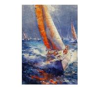 Puzzle 38x26cm/1000pcs pour Adultes Yacht Boat Racing 4 Adolescents Puzzles Jeu Manuel Course De Vitesse Offrez-Leur des Cadeaux pour Toute La Famille 38x26cm/1000pcs