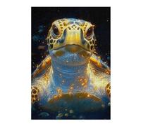 Puzzle 38x26cm/1000pcs Sea Turtle with Golden Glow Animal Puzzles pour Adolescents : Jeux Pratiques D'analyse Et De Logique, Parfaits comme Cadeaux pour Toute La Famille 38x26cm/1000pcs
