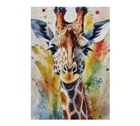 Puzzle 38x26cm/1000pcs Watercolor Painted Giraffe Puzzle pour Adultes, Jouet, Décoration Murale, Passe-Temps, Cadeau d'anniversaire Original 38x26cm/1000pcs