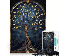 Puzzle 38x52cm Arbre en Vitrail 1000 pièces Idéal pour Adultes Reconnaissance, détente et précision Cadeau Unique