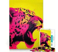Puzzle 38x52cm Jaguar Rouge et Jaune pour Adultes 1000 Pièces Jeu de réflexion Stimulant Détente Douce Découpe précise Cadeau mémorable