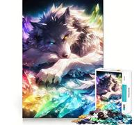 Puzzle 38x52cm Loup en Cristal Arc-en-Ciel 1000 pièces Jeu de réflexion Difficile pour Adultes Découpe précise Cadeau mémorable