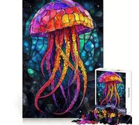 Puzzle 38x52cm Méduse en vitrail », 1000 pièces, pour Adultes, Jeu Intelligent et Amusant, découpe précise, Cadeau Artistique