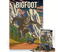 Puzzle 38x52cm Minimaliste rétro représentant Un Monstre Bigfoot, idéal pour Les Voyages et Les Loisirs 1000 pièces Découpe précise Cadeau Parfait pour Les fêtes