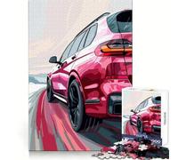 Puzzle 38x52cm SUV Rouge en Mouvement Cadre Rigide 1000 pièces Cadeau Classique Motif : SUV Rouge en Mouvement