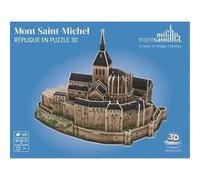 Megableu - Puzzle 3D MONT SAINT MICHEL - Maquette Monument Historique Officielle - Assemblage Facile Sans Colle ni Outils - Puzzle 3D pour Adultes et Enfants dès 7 Ans - 125 Pièces - 39x26x27cm
