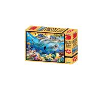 Puzzle 3D - 500 Pièces - Island Sunset - Mer - Dauphins