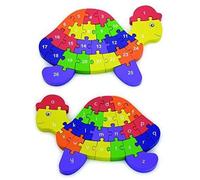Puzzle 3D Alphabet & Chiffres 2 en 1 en Forme de Tortue - VIGA - Animaux - Enfant - Intérieur