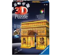 Puzzle 3D Arc de Triomphe illuminé - Ravensburger - 216 pièces - sans colle - avec LEDS couleur - Enfant 8 ans