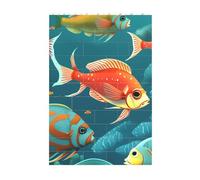 Puzzle 3D Art Brique Bloc de Brique Bricolage Bricolage Créatif Blocs de Construction Amusant Décor de Bureau Puzzle Océan Poisson Sous-Marine Imprimé 37 Pcs