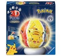 Ravensburger Puzzle 3D Ball illuminé Pokémon – 72 pièces dès 6 ans, socle lumineux inclus