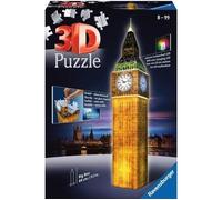 Puzzle 3D Big Ben illuminé - Ravensburger - Monument 216 pièces - sans colle - avec LEDS couleur - Dès 8 ans