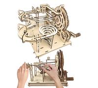 Puzzle 3D Bois Concours de Marbre,Maquettes Bois Jeu de Billes Orbitale,Puzzle Adulte,Kits Construction Boiss Modelisme Maquettes avec Billes en Acier pour Adultes et Enfants