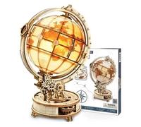 Puzzle 3D Bois Globe Lumineux Maquette en Bois a Construire Adulte - Kits de Modèles de Bricolage Construction Jouet