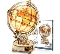 Puzzle 3D Bois Globe Lumineux Maquette en Bois a Construire Adulte - Kits de Modèles de Bricolage Construction Jouet
