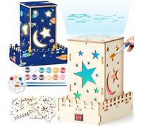 Puzzle 3d Bois Kit Bricolage Enfant Lampe des Etoiles Construction & Peinture Kits de Loisirs Créatifs Kits Educatifs de Sciences Jouet en Bois Idée Cadeau pour Garcon Fille 6 7 8 9 10 11 12+ Ans