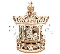 Puzzle 3D bois pour adultes - ROBOTIME têtes en bois Kit modèle de Construction pour construire DIY boîte à musique Kits