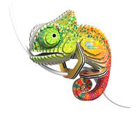 Eugy Puzzle 3D Caméléon – Maquette en carton recyclé multicolore dès 6 ans