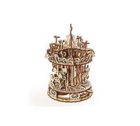 UGEARS Puzzle 3D Carrousel – Kit de construction en bois rotatif, mécanique, facile à assembler