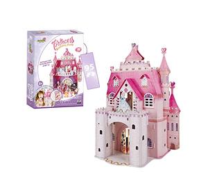 Puzzle 3D Chateau Princesse - Princess Birthday Party | Puzzle 3D Enfant 5 Ans ou Plus | Puzzles 3D avec 524 Autocollants | Puzzles 3D 95 Pièces | Rose