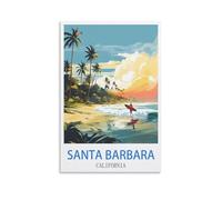 Puzzle 3D Classique de 200 pièces représentant Le Surf à Santa Barbara, en Californie. Kit de Bricolage en Papier, Jouet Original, Cadeau Unique, décoration intérieure, 35 x 25 cm.