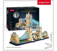 Puzzle 3D - CUBICFUN - Tower Bridge Londres - 222 pièces - Éclairage LED - Difficulté 6