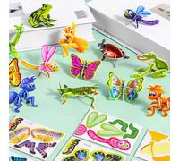 Puzzle 3D d"animaux pour enfants, kit de loisir créatif d"insecte intéressant en DIY, éducation précoce et casse-tête pour la maternelle, cadeau fait à la main pour l"assemblage des enfants pour l"éco