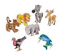 Puzzle 3D d'animaux pour - 7 figurines en mousse pour apprentissage amusant | Jouets d'animaux de la jungle | pour salle de ucation à la maison, voyage jardin