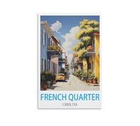 Puzzle 3D de 1000 pièces représentant Le Quartier français de Caroline du Nord. Kit à Monter soi-même. Jouet en Papier, Cadeau Original, Inspiration culturelle. Dimensions : 70 x 50 cm.