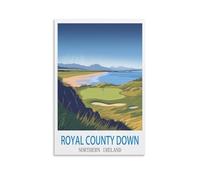 Puzzle 3D de 200 pièces représentant Le Royal County Down, en Irlande du Nord, représentant Le Classique de Golf du comté de Down. Kit à Monter soi-même. Jouet en Papier, Cadeau Original, 35 x 25 cm.
