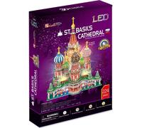 Puzzle 224 Pièces : Puzzle 3D avec LED - Cathédrale Saint-Basile, Moscou - Difficulté 6/8, Cubic Fun G
