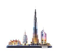 Puzzle 3D - Dubai LED Cityline | Maquette A Construire | Puzzle 3D Enfant Et Adulte | Maquette A Construire Adulte | Puzzles 3D | 182 Pièces | Cadeau Garcon 8 Ans